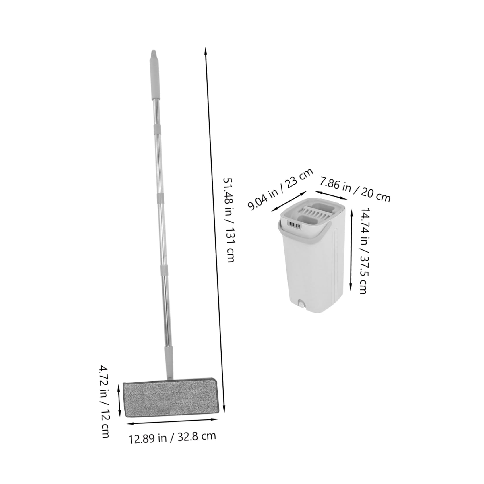 COLLBATH Lavapavimenti con Secchio e Strizzatore, Flat Mop in Microfibra, Uso Bagnato e Asciutto, Pulizia Pratica per Casa e Ufficio