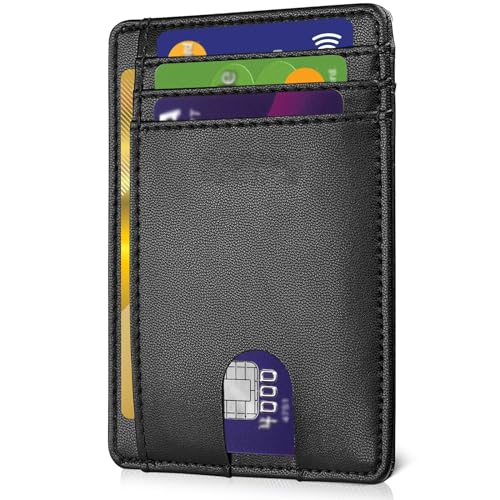 La mejor comparación de Tarjetero que Puedes Comprar On-line. 49 KIONTS Tarjetero Hombre Bloqueo RFID, Tarjetero de Cuero con Ranura para Tarjeta de Crédito y Ventana de Identificación, Billetera Minimalista de Piel de Moda, Cartera de Regalo...