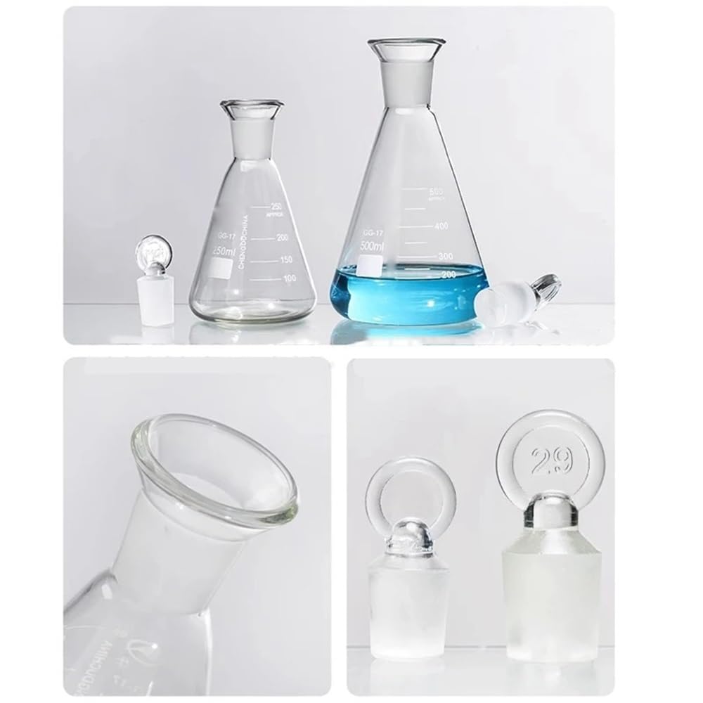 Attrezzature e forniture di laboratorio 1 pallone da laboratorio in vetro borosilicato ad alto contenuto di, triangolare, con tappo