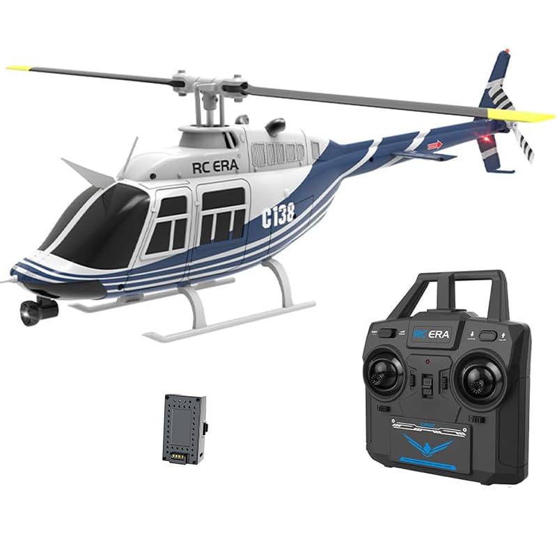 1/30 Scale C138 RC Helicopter, 2.4G 6CH Remote Control Aircraft with Altitude Hold and Optical Flow Positioning, One-Key Takeoff/Landing, for Adults Gift