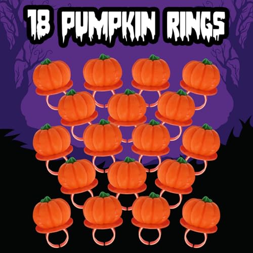 Halloween Candy Ring Pops, 18 Pieces of Halloween Hard Candy Individually Wrapped, Perfect Pumpkin Suckers for Trick or Treaters and Party Favors, Ideal Candy Rings for Sharing and Snacking - image 2