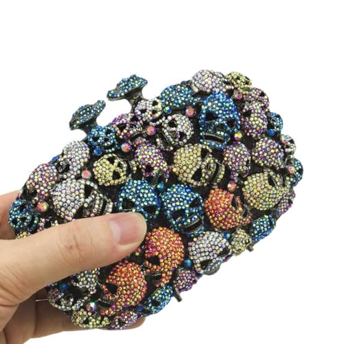 Image of DJBM Glitter Skulls Rhinestone Purse Women's Clutch Handbags Crystal Evening Bags Diamond Evening Clutches for Party Prom