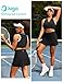 IUGA Women's Tennis Skirt High Waisted Built-in Shorts Athletic Skort with 2 Pockets Golf Running Workout & Casual Wear Black