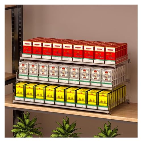 Expositor de cigarrillos acrílico con empujadores y soporte para cerillas para tiendas minoristas