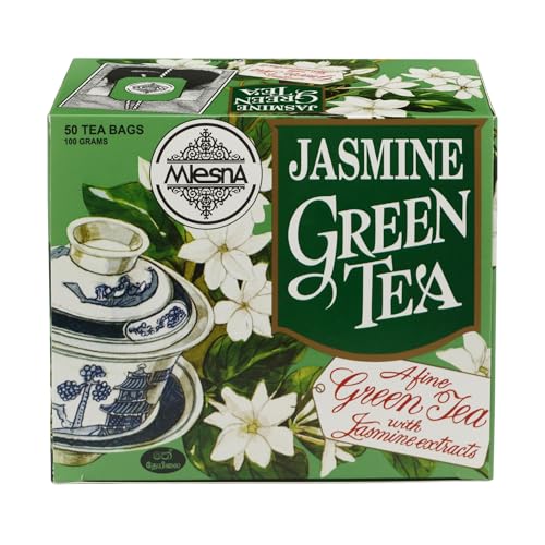 Image of Mlesna Jasmine Green Tea 100g | 50 Foil-Wrapped Tea Bags | Pure Ceylon Green Tea | Rich in Antioxidant | Imported from Sri Lanka