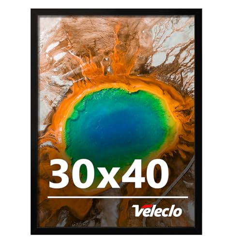 Veleclo 30x40 Picture Frame for Wall Display 30x40 Black Picture Frame with Shatter Resistant Plexiglass Stable and Sturdy 30 x 40 Poster Frame for Wall Display Handpicked Gift Collection 1 Pack