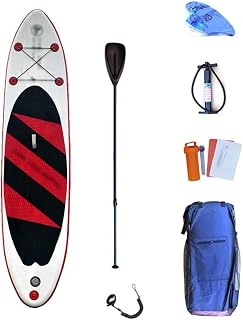 BYCDD Inflatable Stand Up Paddle Board, Portable Wide Stance Surf Control Removable Fin Surfboard SUP Board for water sports