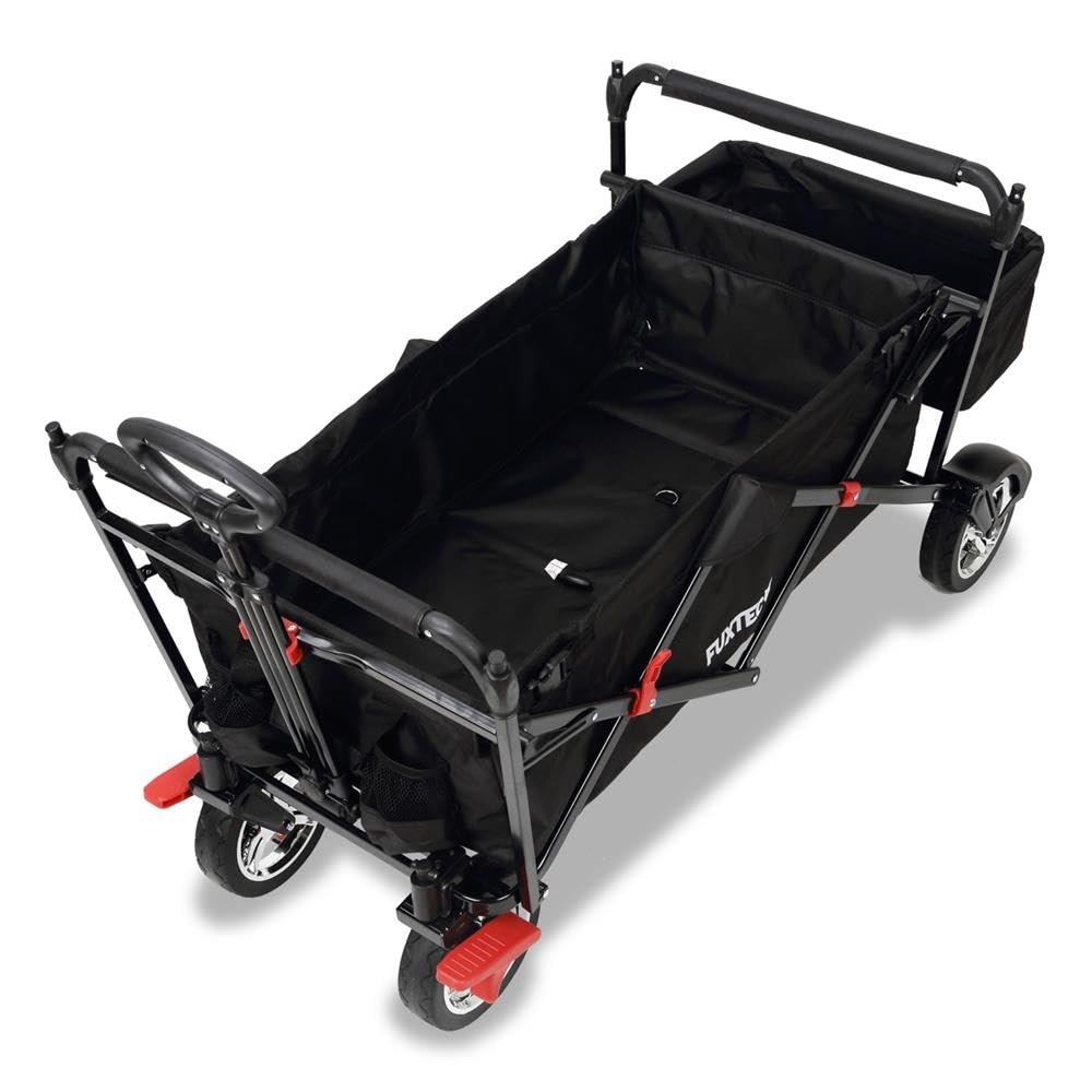 Carrello pieghevole Bollerwagen City per il trasporto di bambini con tetto di protezione UV FUXTEC City FX-CT500 Nero