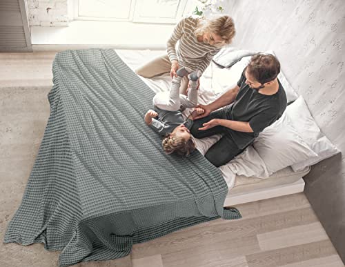 Image of Utopia Bedding 100% Cotton Waffle Weave Blanket Big Size for Bed - Lightweight, Breathable Summer Blankets Soft and Cozy, Gifts for Women Home Room Decor (Cool Grey, 120x120 Inch)