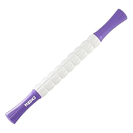 MZDXJ Muscle Roller Stick for Athletes - Deep Tissue Fascia Blaster & Roller Massager for Myofascial Pain Relief - Handheld Physical Therapy & Recovery Tool(Purple White-18 inch)