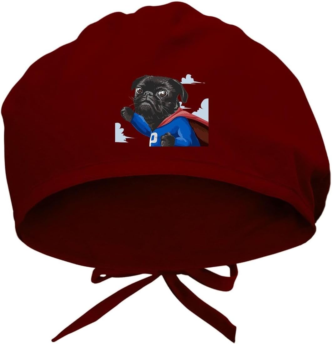 Super Pug Baskılı Cerrahi Bone Doktor Ve Hemşire Bonesi Hastane Bonesi