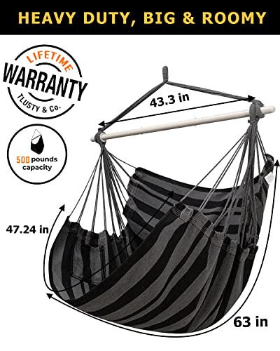 Advokair Hammock Chair Swing-Xxl Large Hanging Hammock Chair－Max 500 Lbs-63In Hammock Swing- Roomy & Heavy Duty #TOP2