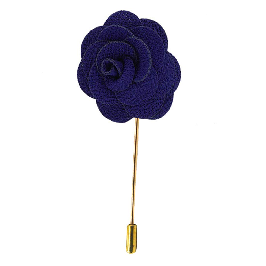 HANDMADE ROSE FLOWER LAPEL PINLapel Flower Womens Camellia Handmade Boutonniere Stick Brooch Pin Jewelry Blue::Gold Polyester Satin::Fabric::Alloy Brooch For Men Women-image-14
