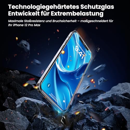 Panzerglas Schutzfolie für iPhone 12 Pro Max von Deinodon