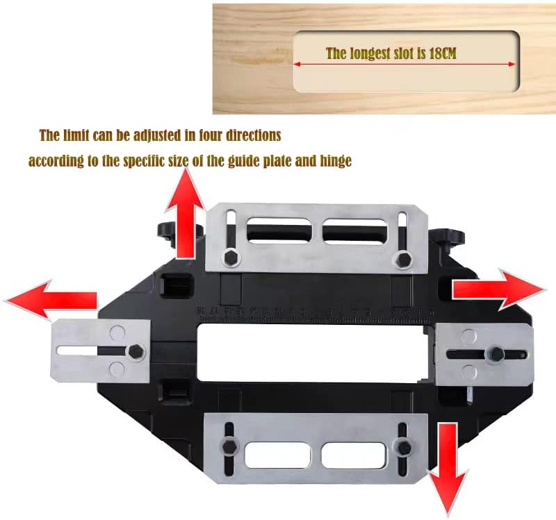 Miniatura 7 de Plantilla de bisagra de puerta de aleación de aluminio, agujero de bisagra de puerta, abridor de agujeros para carpintería, bisagras para