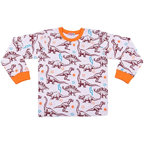 Pyjama dinosaure orange ensemble anti-irritation pour peau sensible