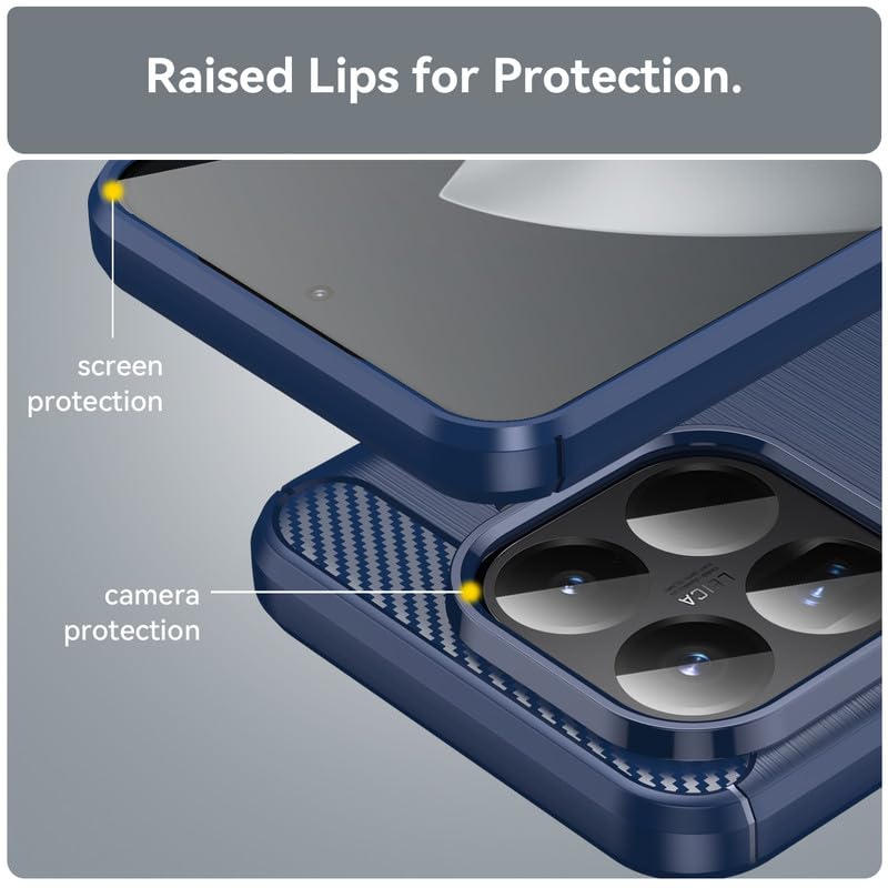 Image of Hybrid Carbon Fiber Back Case for Xiaomi Mi 15T Pro (Blue)