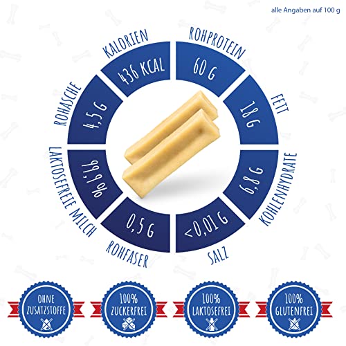 MERVELA® Kaukäse für Hunde | 2 * 170 Gramm | XXL | Käseknochen | Beschäftigung & Belohnung | Käsestangen | Harter Yak Käse Hund | Himalayan Cheese Bones | Langer Kauspaß