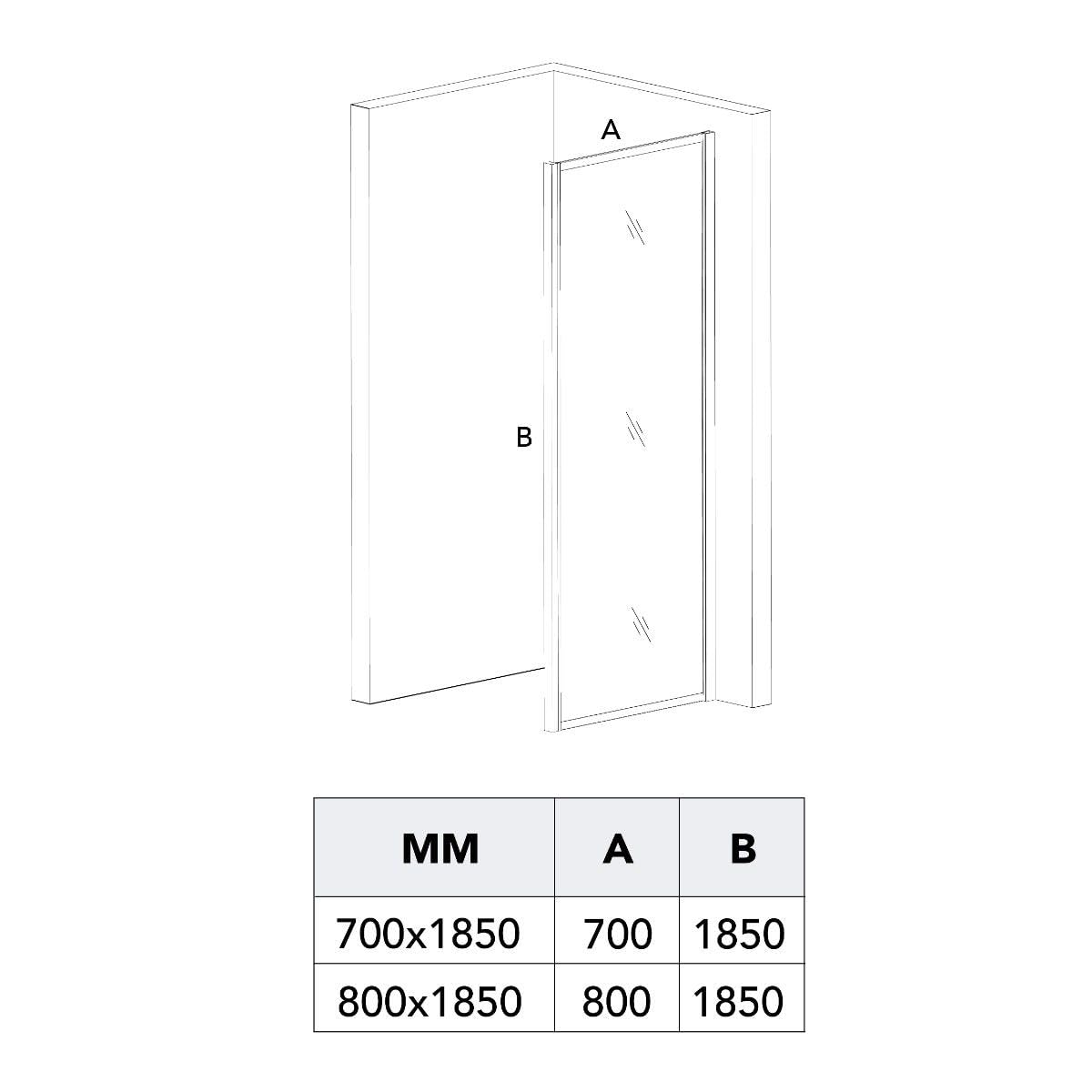 Kiamami Valentina Cabina de ducha de 120 x 80 cm, deslizante, con lado fijo New Giada