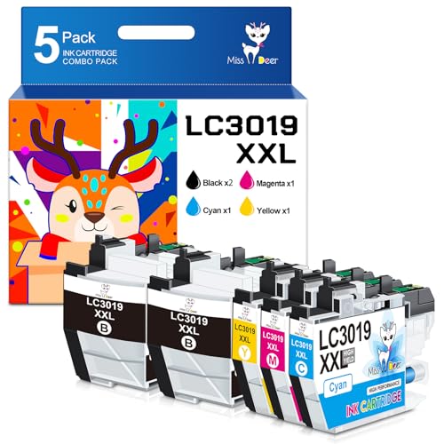 Image of Miss Deer LC3019XXL Ink Cartridges, Comaptible Replacement for Brother LC3019 LC3019XXL LC3017 Work for Brother MFC-J5330DW MFC-J6730DW MFC-J6930DW MFC-J6530DW MFC-J5335DW,5 Pack