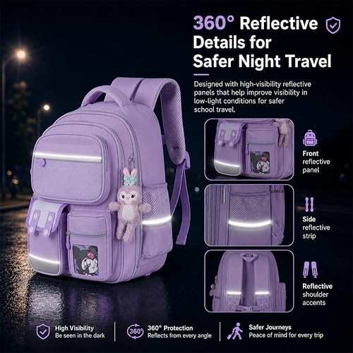 Image of Brainy Bundle School Backpack for Boys & Girls, Kids School Bag | 25L Capacity • 2 Compartments & 6 Pockets • Age 5-10 Years • Water-Resistant • Lightweight • Padded Straps