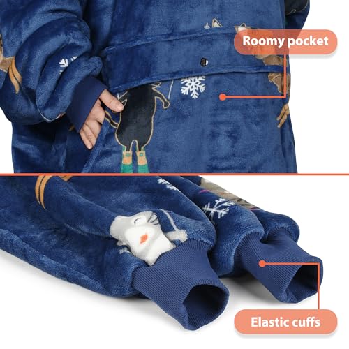 Image of Catalonia Oversized Hoodie Blanket Sweatshirt, Comfortable Sherpa Giant Pullover with Large Front Pocket for Adults Men Women Teenagers Wife Girlfriend