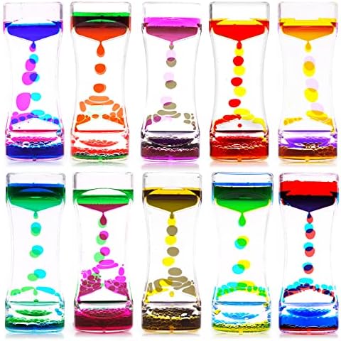 10 Pack Liquid Motion Timer Oil Water Bubble Timer Fidget Toy Hourglass Liquid Bubble Timer Sensory Cool Desk Décor …