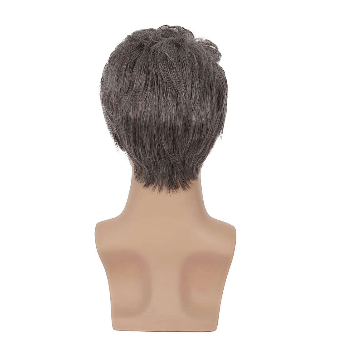 Baruisi Mens Short Wig Mixed Brown Cosplay Hair Wig Natural Synthetic Replacement Wig - Image 5