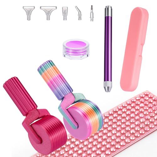 Image of Diamond Painting Roller & Pen, 2Pcs Detachable Roller for Straightening & Pressing, Light-up Painting Pen with Glue Clay & Tips, Comfortable & Fast, 5D Diamond Art Tools for Diamond Paintings Hobby