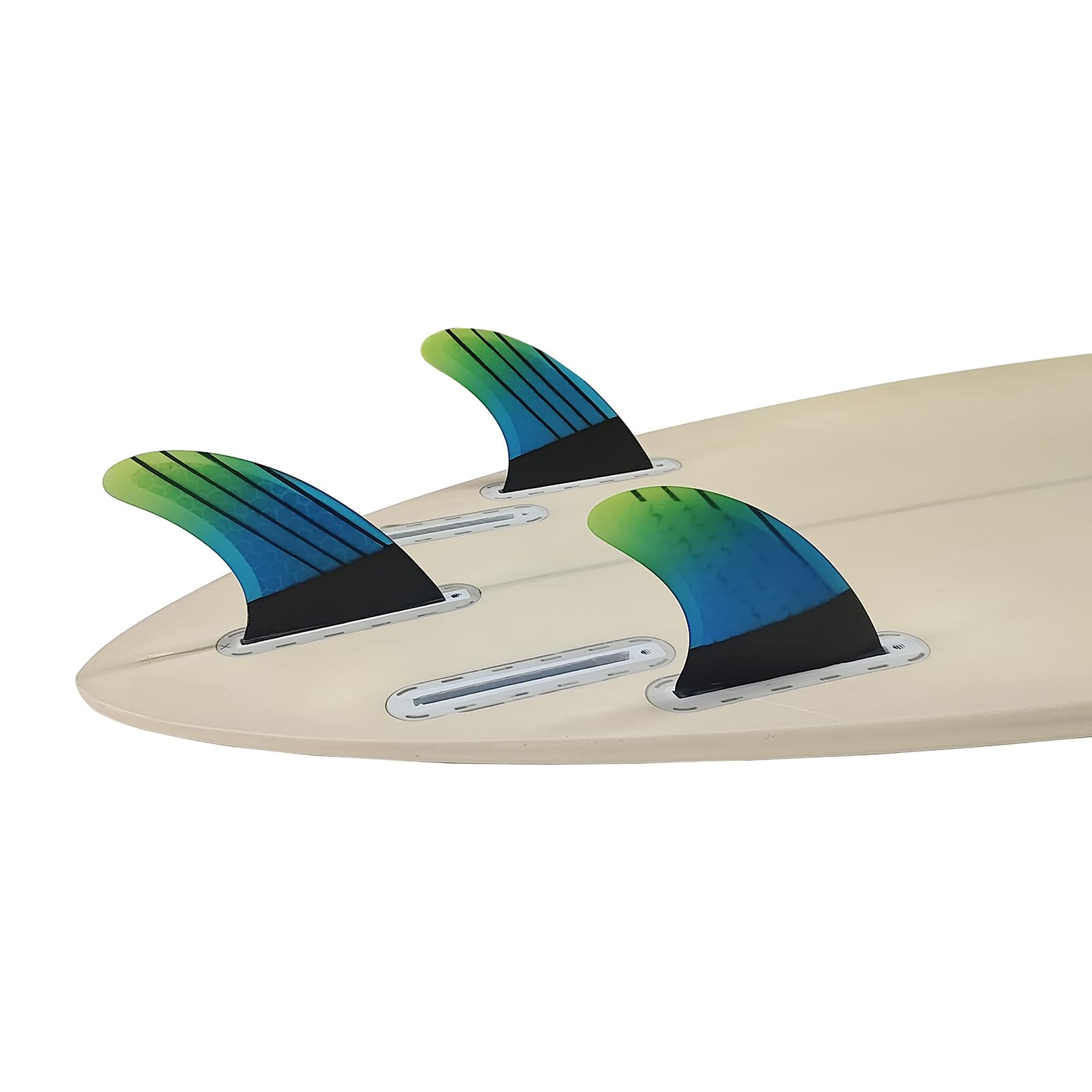 UP SURF Surfboard Tri Fin Double Tabs 2 Fins Carbon M/L Size Thruster Set