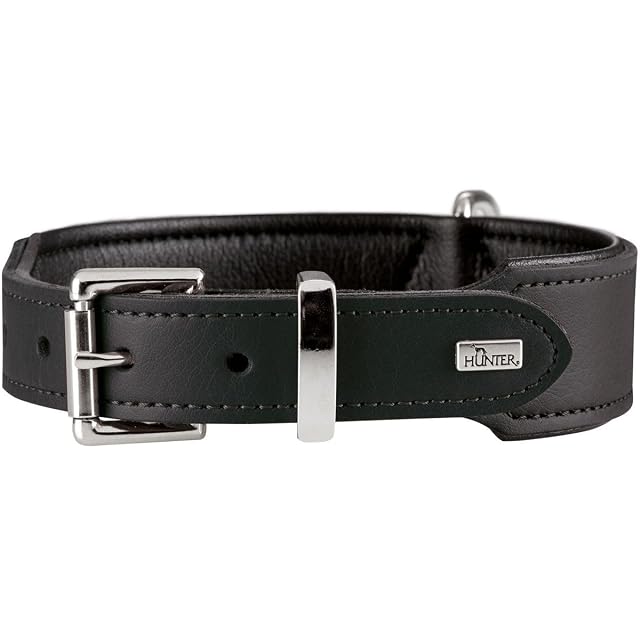 Foto 2 de 8 de Hunter - Collar de perro, negro, 47-54 cm, 3,9 cm ancho