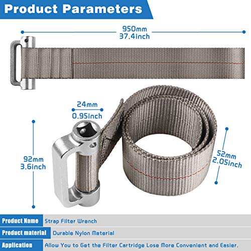 Swelgo Strap Filter Wrench, for Heavy Duty, Objects up to 6-1/2 inches in Diameter, 3-5/8 inches Long Yoke fits into Tight Areas, for Getting The Water Filter Cartridge Lose
