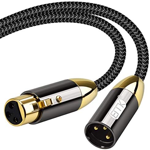 EMK XLR Cable, 3 Pin Balanced Cable Microphone Lead XLR Male to Female Extension Mic Cord For Audio Mixer, Speaker, Studio Recorder, Preamplifier (1.5m)