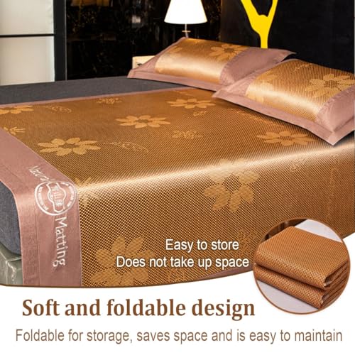 Alfombrilla de dormir de bambú con seda de hielo de verano lavable y colchón transpirable 4