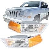 WFLNHB 1 Pair Front Left and Right Turn Signal Lights Lamps Marker Corner Lights Replacement for Patriot 2007-2014 Driver and Passenger Side Park/Signal Lights 68004181AA 68004181AB