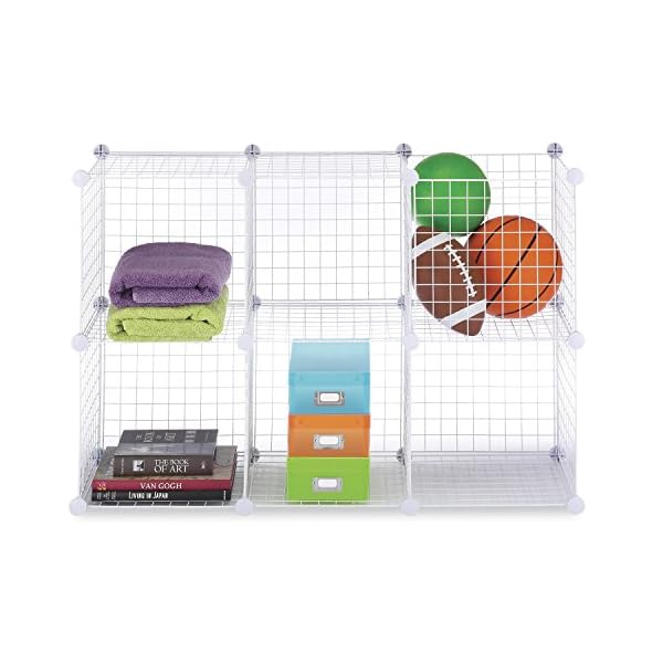 Whitmor Storage Cubes Stackable Interlocking Wire Shelves White