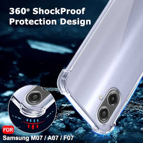 Image of TheGiftKart Transparent Crystal Clear Back Cover Case for Samsung Galaxy M07 / F07 | Shockproof Soft TPU Case | Cushioned Edges for Ultimate Protection Back Cover Case (TPU, Transparent)