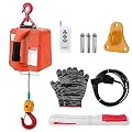 Portable 3-in-1 Electric Hoist Winch, 1100 lbs, 25 ft Towing Distance, Multiple Controls, Powerful Overload Protection