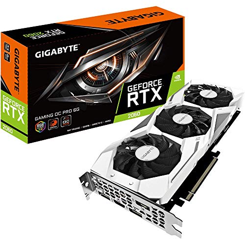 Gigabyte GeForce RTX 2060 Gaming OC White Pro 6G Tarjeta gráfica, 3 Ventiladores WINDFORCE, 6 GB 192 bits GDDR6, GV-N2060GAMINGOC Pro WHITE-6GD Tarjeta de Video