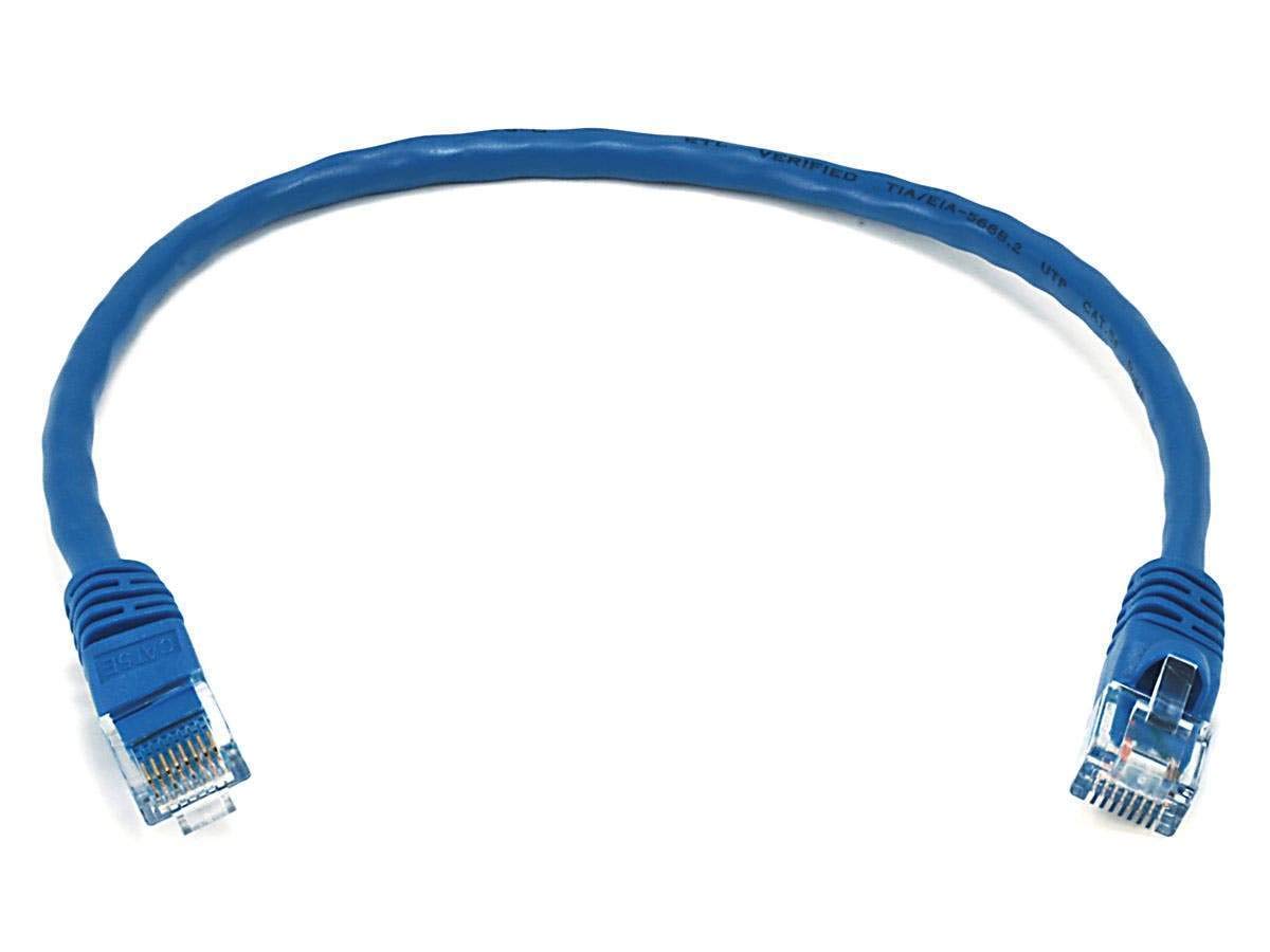 Monoprice1FT 24AWG Cat6 550MHz UTP Ethernet Bare Copper Network Cable - Blue