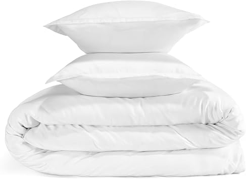 Bedgear Performance Duvet & Sham Set King Size | Cooling, Breathable Bedding with PowerSnap Technology | Moisture-Wicking Fabric for Hot Sleepers Soft, Washable Cover, 92 x 108 Solid White