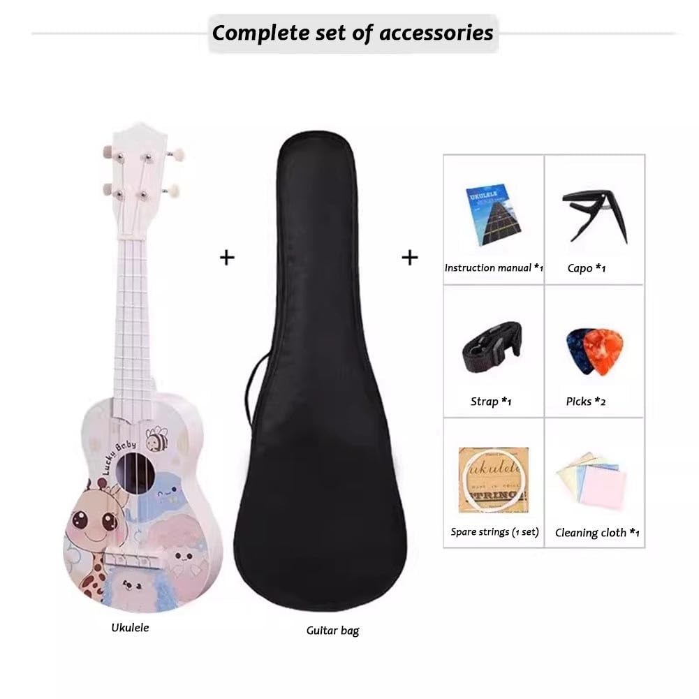 Ukulele Soprano Per Principianti, Una Mini Chitarra Elegante E Facile Da Imparare Strumento Musicale Di Livello Professionale Per Principianti Di Sesso Femminile(#5,23 in)