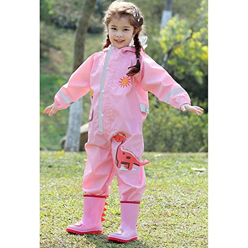 Cute Dinosaur Raincoats for Kids Cartoon Rain Suit Jumpsuits Toddler Button Elastic Reusable Overalls Poncho Rain Coat3