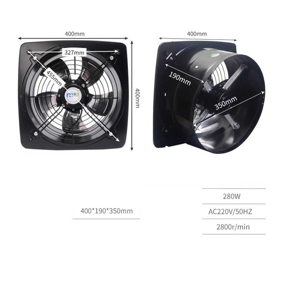 Ventilador Extractor de aire de alta potencia for cocina y hogar, 35 x 35 x 16 cm, 2800 rpm Cuarto de baño