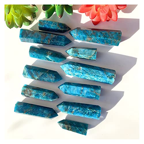 Cristal natural áspero curación natural cristal azul apatita varita reiki 6