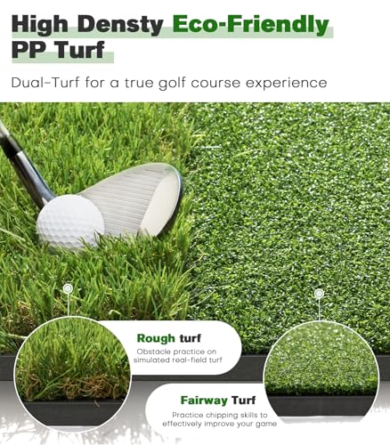 Premium Dual-Turf Golf Mat: 5x4ft Thickened for Backyard, Driving Range, Indoor & Outdoor Practice Hitting, Swing & Chipping, Ideal Gifts for Men Dad Husband Boy Christmas