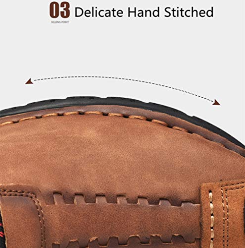 Men's Casual Driving Loafers Flats Boat Leather Fashion Hand Stitching Large Size Ankle Boots Oxford Moccasin Comfortable Shoes4