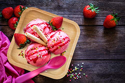 Eko Future 120 Pack Round Disposable Palm Leaf Plates Set - 40 Plates 7-10" 40 Forks 40 Knives - Biodegradable & Compostable - Bamboo Plates Disposable Like - Perfect Bbqs Camping Party #TOP2