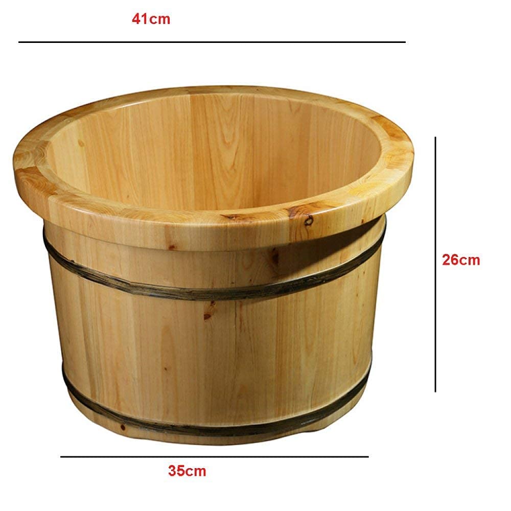 Secchio per pediluvio in legno naturale, botti di legno Bacinella per pedicure Barile per pediluvio in cedro Barile per pediluvio in legno per uso domestico Barile per pedicure in legno per la salute