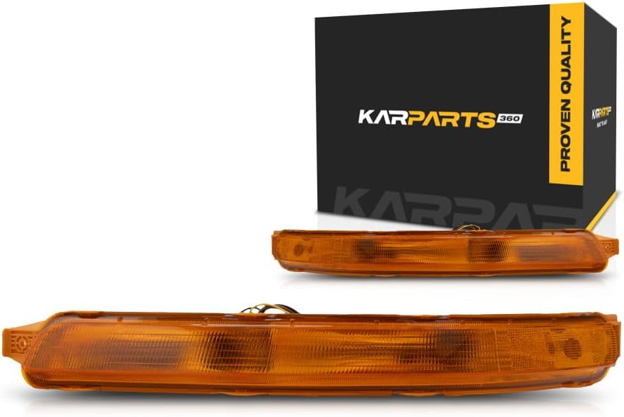 KarParts360 For Chevy Aveo Signal/Corner Light Assembly 2004 05 06 07 2008 Pair Driver and Passenger Side Front w/Bulbs DOT Certified For GM2520190